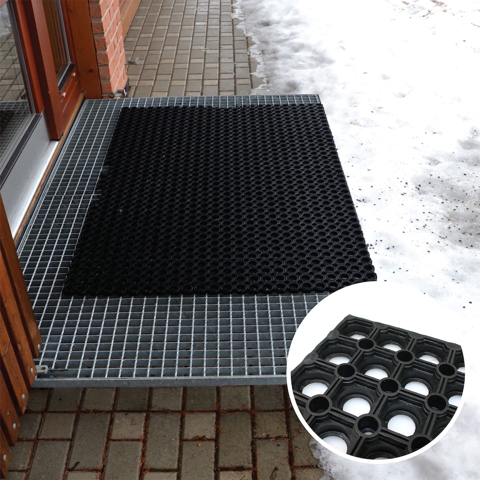 image 1 of Hometex All Seasons Outdoor Entrance Mat - 80 x 120cm. Black