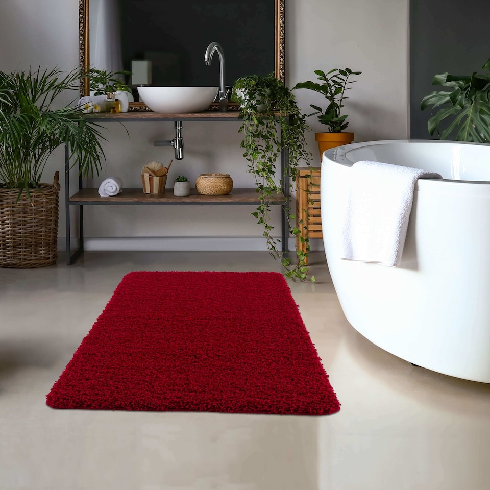 image 1 of Washable Non Slip Shaggy Floor Rug Soft Stain Resistant Plain