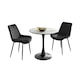 image 1 of Furniturebox Elina White Marble Effect Round Dining Table & 2 Black Pesaro Black Leg Chairs