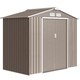 image 1 of Outsunny 7 x 4ft Metal Garden Shed, Outdoor Storage Tool House with Ventilation Slots, Foundation Kit and Lockable Double Doors, Light Brown