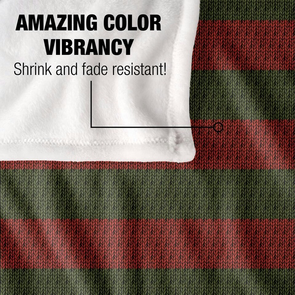 image 1 of Nightmare On Elm Street Stripes Freddy Krueger Blanket - Multicoloured - One Size