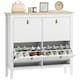image 1 of HOMCOM 4 Drawer Shoe Cabinet with Flip Doors, Narrow Shoe Storage Cabinet with Removable and Adjustable Shelves, 20 Pairs Footwear Cupboard for Hallway, Entryway, 105 x 24 x 95.5 cm, White | White | 1