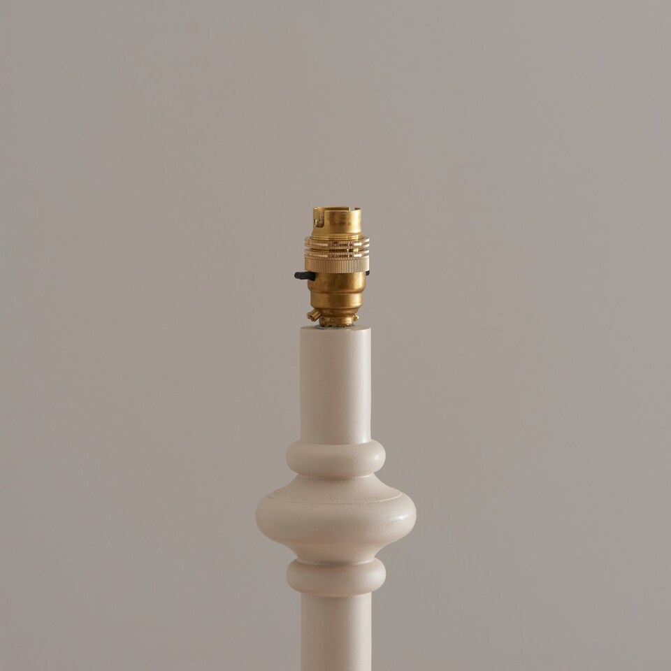 image 1 of Carnaby Satin Almond White Paint Floor Lamp with Pearl Grey Fabric Zigzag Shade 35cm B22