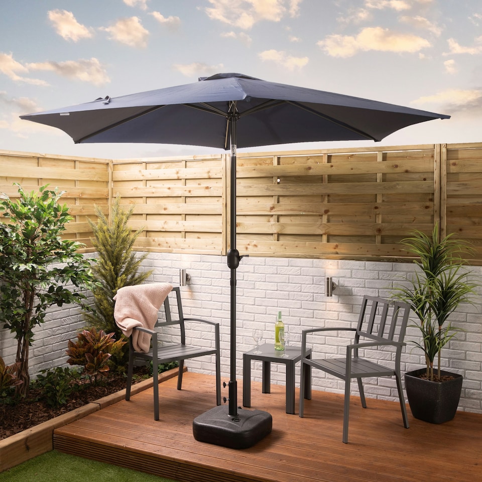 image 1 of Alfresia 2.7m Garden Parasol, Garden Umbrella with Easy Push Button Control & Tilt Function Green