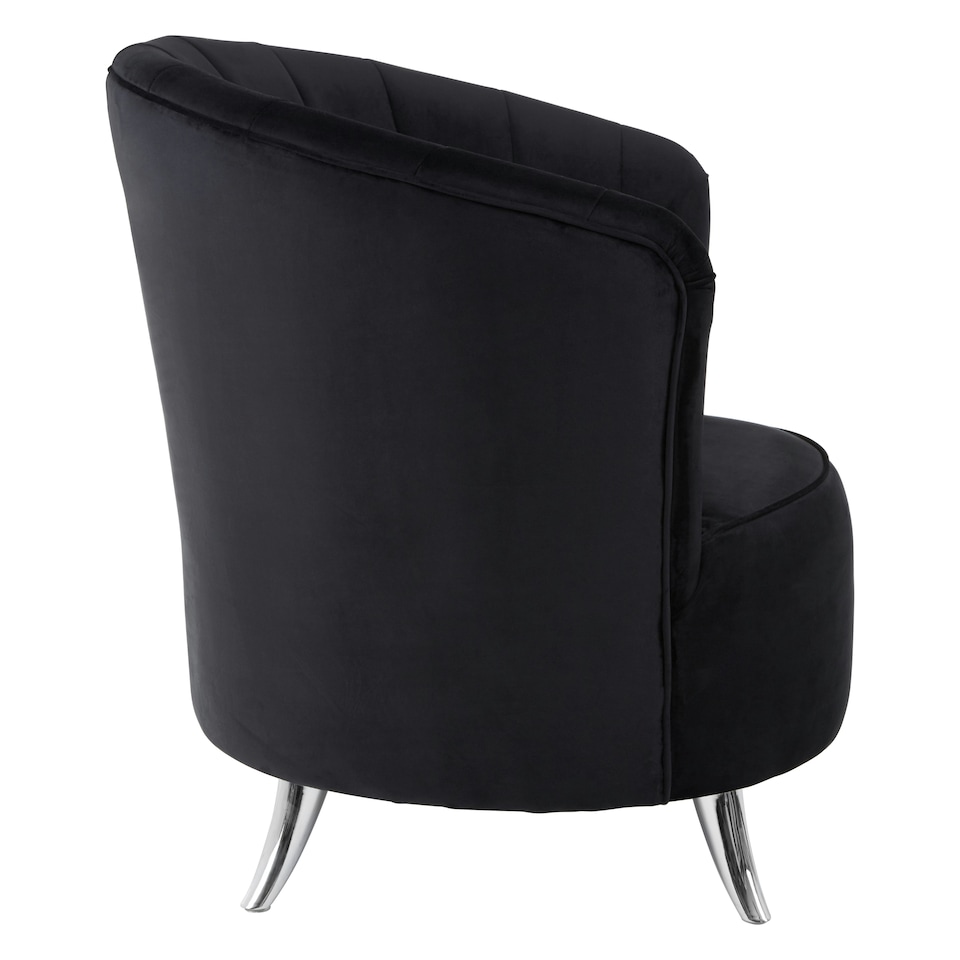 image 1 of Interiors by Premier Black Tub Chair, Stylish Office Chair, Classy Velvet Chair, Round Velvet Upholstery Chair for Lounge