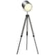 image 1 of HOMCOM Floor Lamp with Adjustable Tripod for Living Room Bedroom, Vintage Spotlight Reading Lamp with Wood Legs, 115155cm, Grey