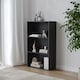 image 3 of Wide 3 Shelf Tier Wooden Bookcase Cabinet Storage Shelving Display Shelves Unit | Black | Black | 1