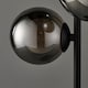 image 5 of Set of 2 Cole - Black with Smoke Glass Globes 3 Light Table Lamps