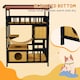 image 6 of PawHut Outdoor Cat House w/ Suspension Bridge, Houses, Balcony