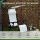 image 7 of Outsunny Foldable Reclining Garden Chair with Headrest, Zero Gravity Deck Sun Lounger Seat Chair with Footrest, Armrest, Cup Holder & Canopy Shade, White