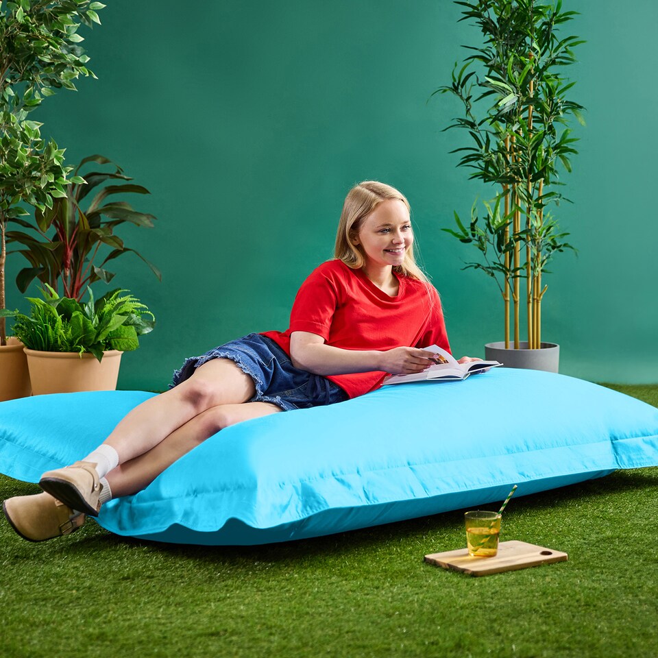 image 1 of icon Giant Indoor Outdoor Bean Bag Floor Cushion Aqua