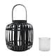 image 4 of JVL Luna Natural Bamboo Lantern With Handle, Black