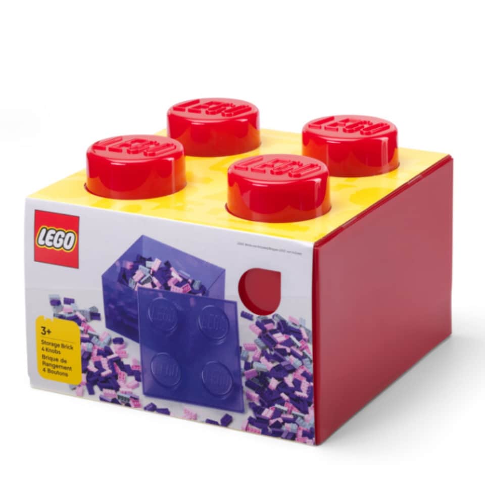 image 1 of LEGO Storage Brick 4 Stud- Translucent Red