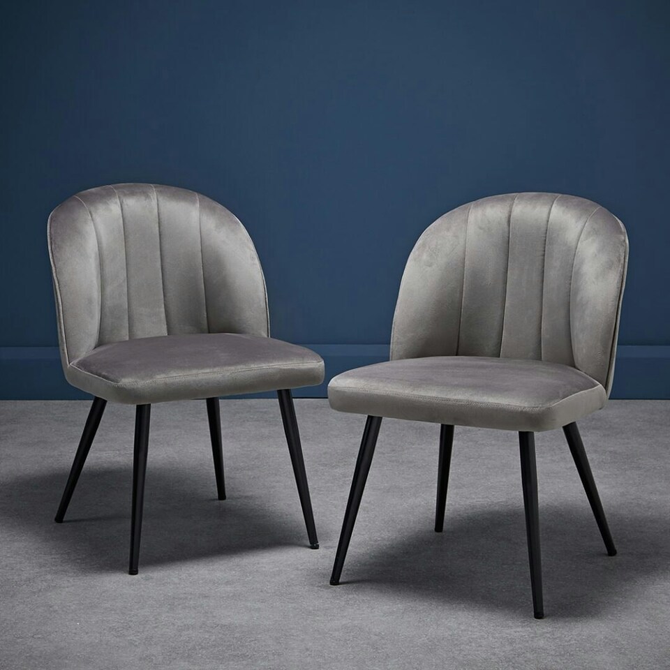 image 1 of Demai Dining Chair Grey (Pack of 2) Grey