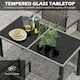 image 4 of Outsunny Rattan Garden Furniture for 4, Dining Table and Chairs, Mixed Grey