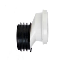 Make Offset Plastic Toilet Pan Connector - White - 40mm