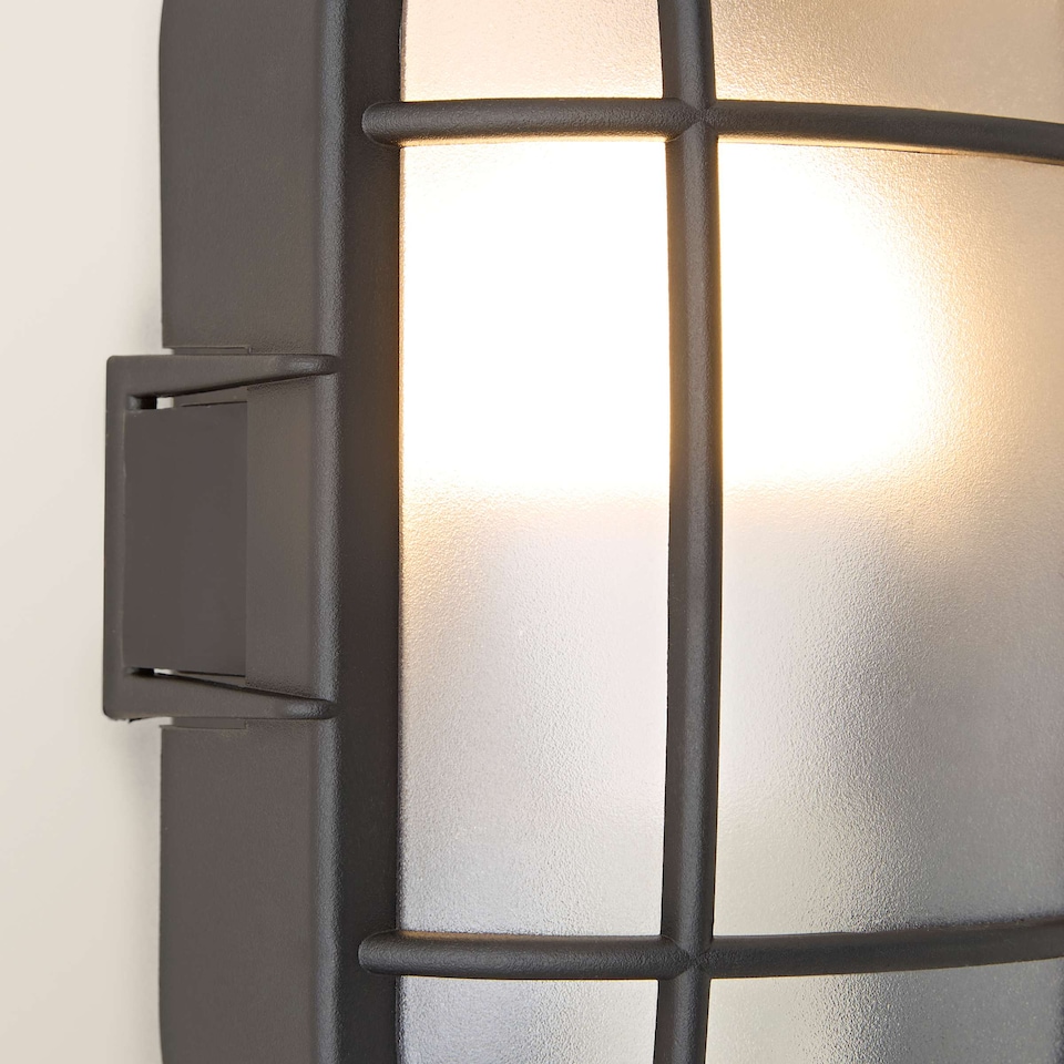 image 1 of ValueLights Modern Black IP44 Rated Outdoor Garden Security Bulkhead Wall Light