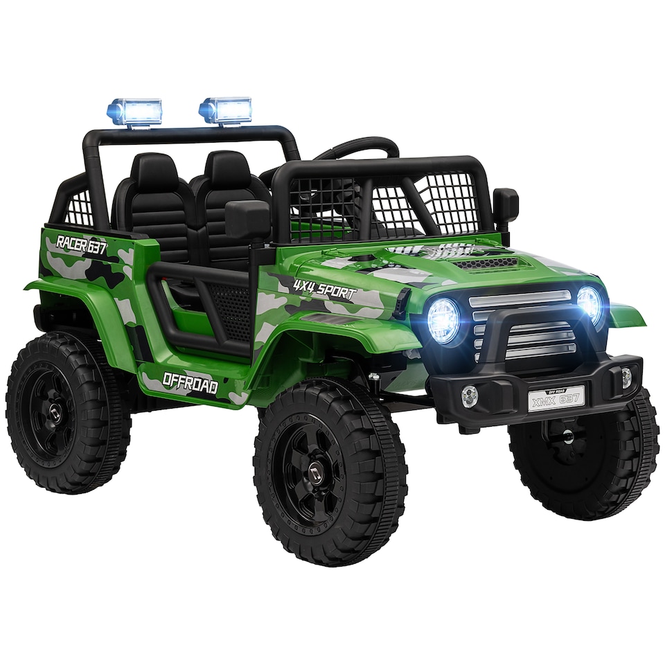 image 1 of AIYAPLAY Electric Car for Kids, 12V Kids Ride On Car with 4 Spring Suspension Wheels, Parental Remote Control, Music Horn LED Lights, Green