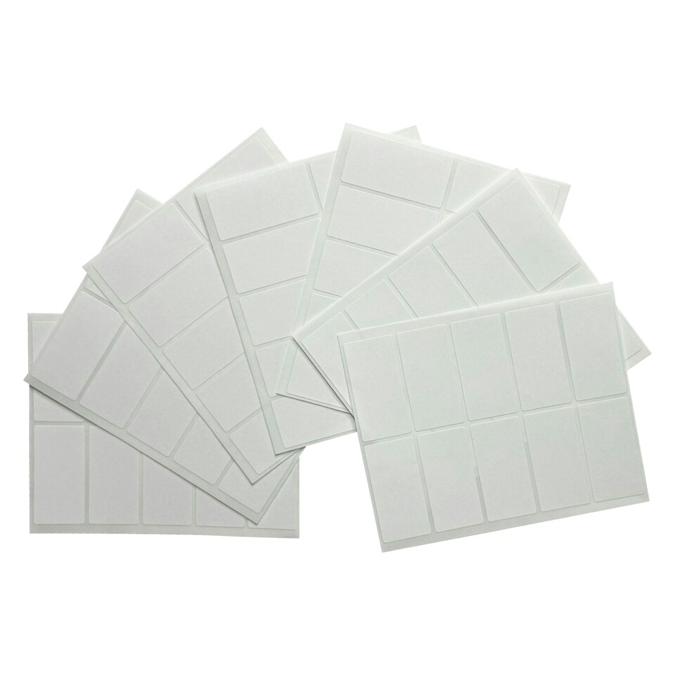 image 1 of Pack of 70 White 19x38mm Rectangular Labels - Adhesive Stickers