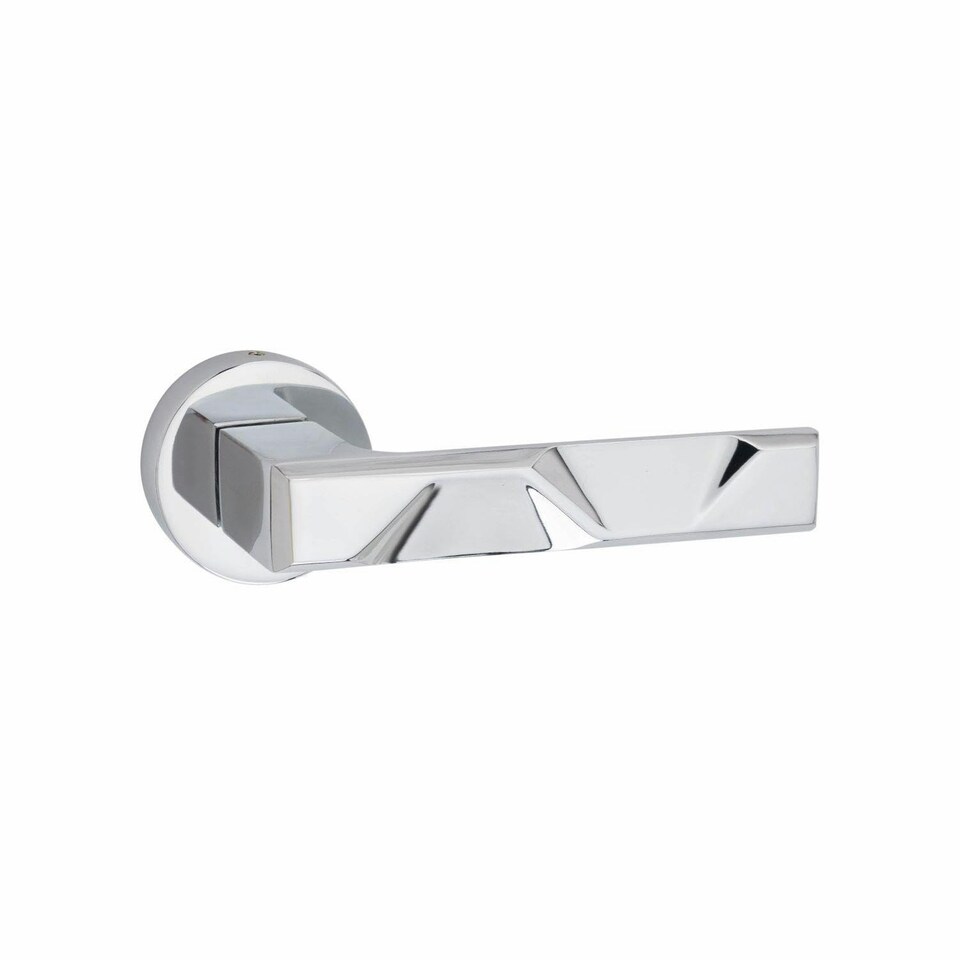 image 1 of Golden Grace Modern Nova Design Premium Bathroom Door Handles on Round Rose in Polished Chrome Finish Chrome
