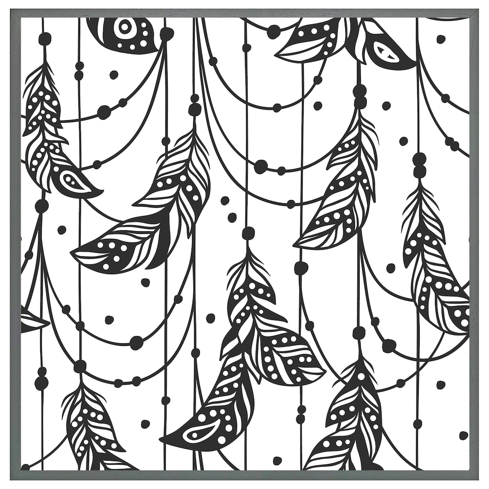 image 1 of Hand drawn bohemian chic style (Picutre Frame) White | M