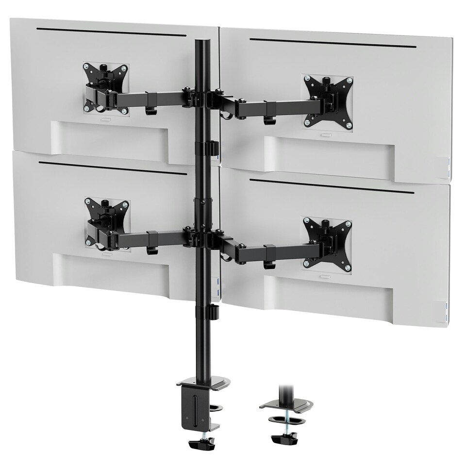 image 1 of VonHaus Adjustable Quad Monitor Stand for 13-32" Screens