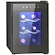 image 1 of HOMCOM Mini Table Top Wine Fridge, 6 Bottle, 17L, 8-18℃, 26.5cm Quiet Under Counter Wine Cooler Fridge with Glass Door, LED Light, Digital Touch Screen, Temperature Control