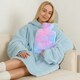 image 2 of OHS 2L Hot Water Bottle & Soft Plush Faux Fur Tie Dye Cover - Multi
