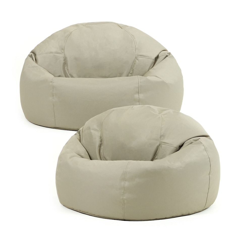image 1 of Adult Classic Beanbag Outdoor Waterproof Bean bags Ready Filled - Stone, 2 Pack