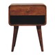 image 1 of Artisan Furniture Solid Wood Curve Open Slot Chestnut Bedside, 1 drawer & 1 Shelf, Brown