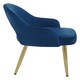 image 3 of Interiors by Premier Midnight Velvet Dining Chair, Luxury Blue Velvet Dining Chair, Comfy Dining Chair with Gold Metallic Legs Blue