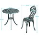 image 4 of Yaheetech 3 Piece Outdoor Bistro Set for Garden-Green | Green | Green | 1