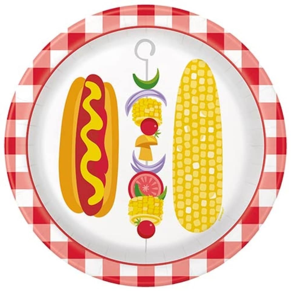 Classic BBQ Round Paper Plates 22cm - Pack of 8