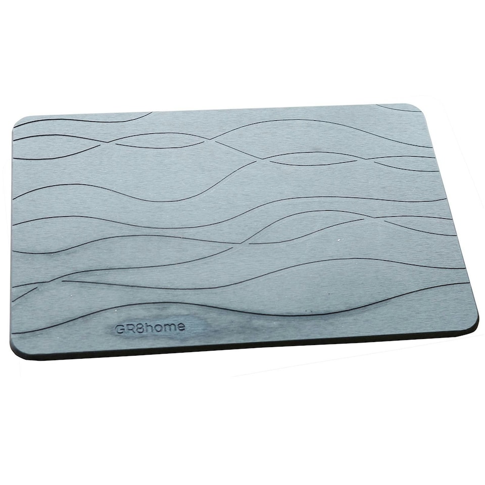 image 1 of Diatomite Stone Bath Mat Grey Absorbent Drying Non Slip Bathstone Bathroom Rug Grey