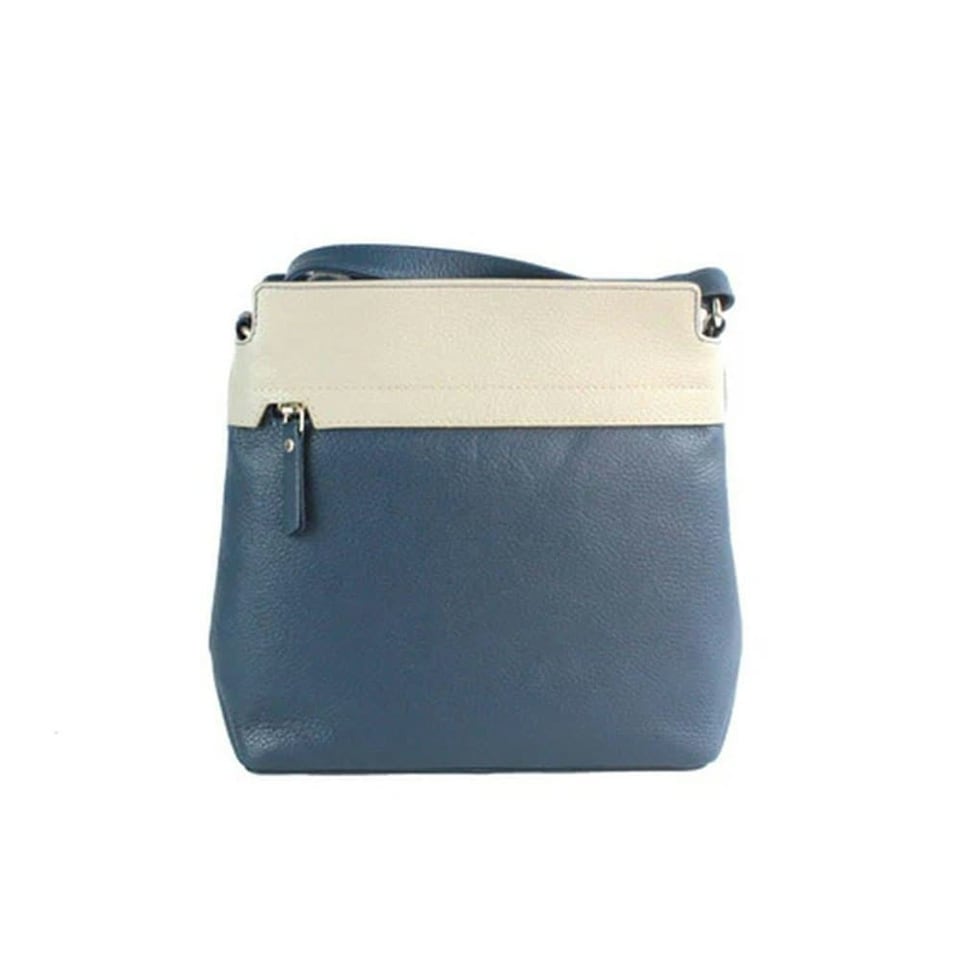 image 1 of Eastern Counties Leather Womens/Ladies Opal Leather Handbag - Ink/Grey - One Size | Blue