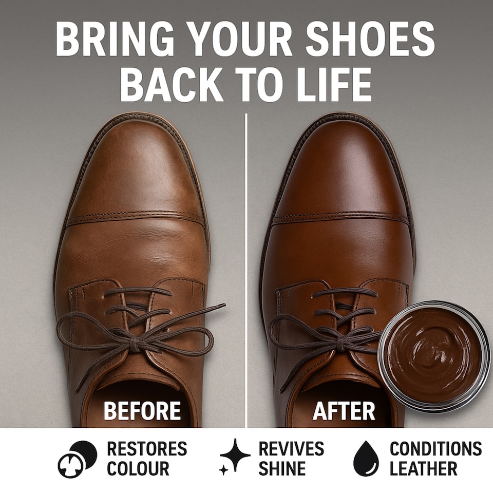 image 1 of Premium Shoe Cream - Moisturise, Nourish & Polish Leather Shoes - Dark Brown  (2 Pack)