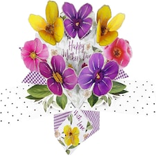 Second Nature Mother's Day Pop Up Card with 'Happy Mother's Day' Lettering & Pansies