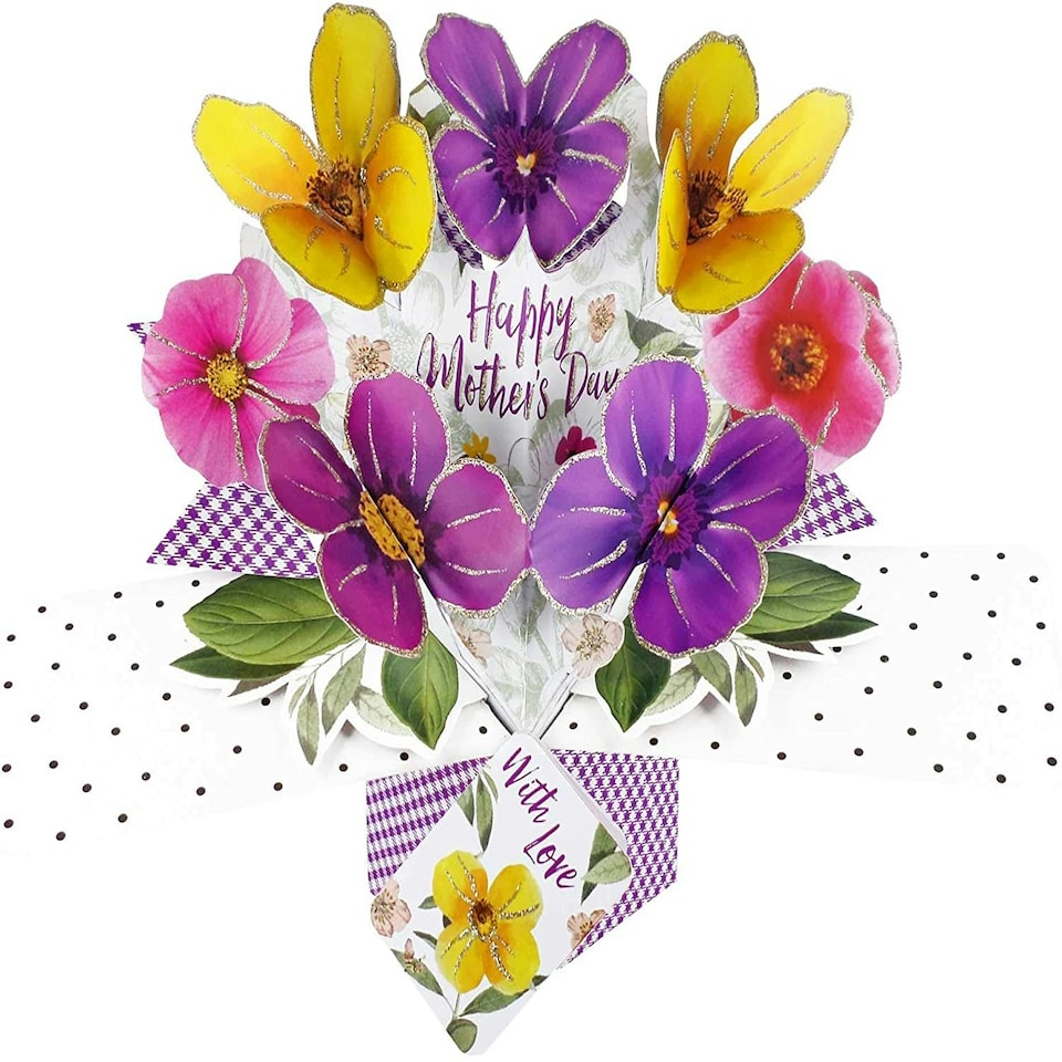image 1 of Second Nature Mother's Day Pop Up Card with 'Happy Mother's Day' Lettering & Pansies