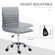 image 4 of HOMCOM Armless Task Desk Chair, Swivel Office Chair with Faux Leather, Adjustable Seat Height, Chrome Base, Wheels for Home, Light Grey