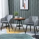 image 2 of HOMCOM Modern Upholstered Fabric Bucket Seat Dining Armchairs Set of 2 Grey