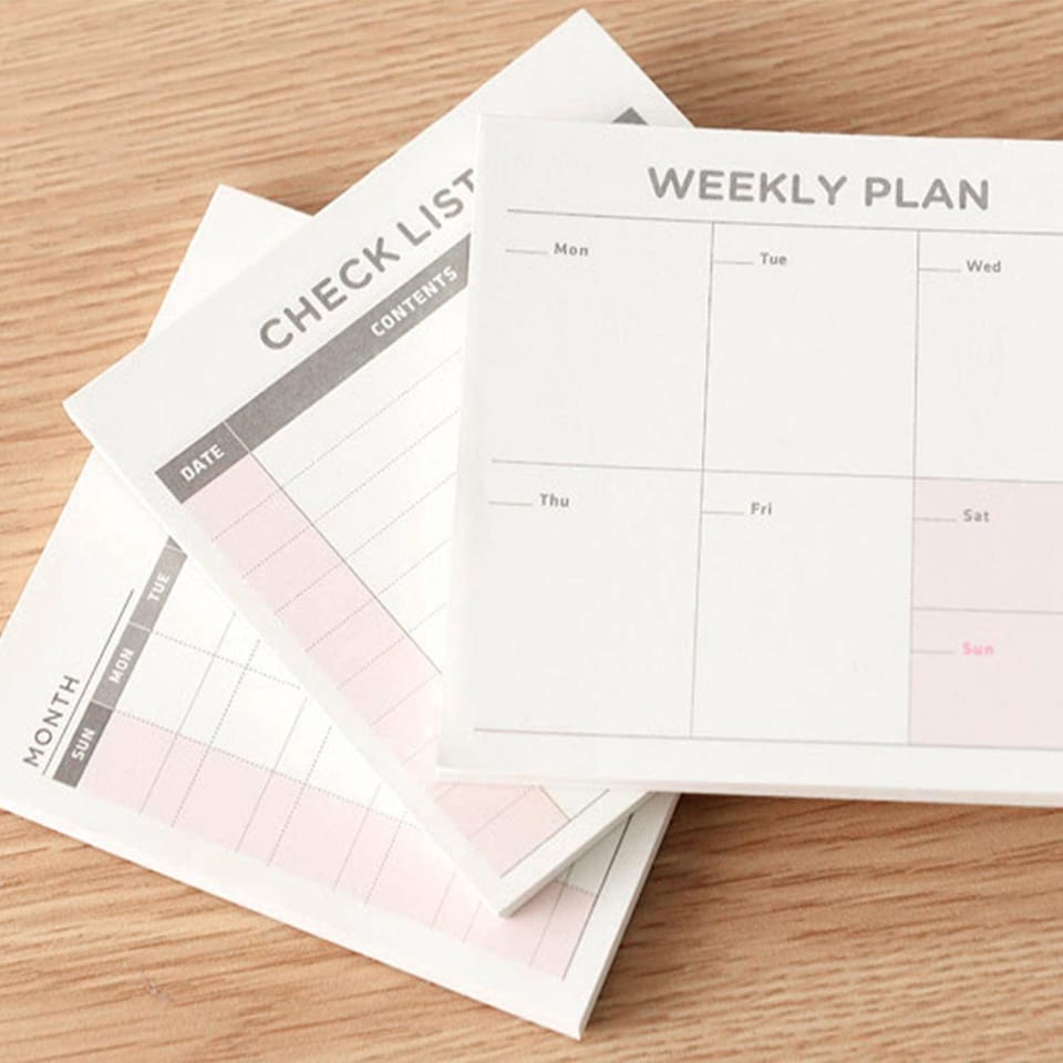 image 1 of Haven Weekly or Monthly Check List Pad for Task, Goals, Notes, Meals & Reminders