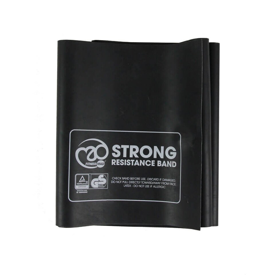 image 1 of Fitness Mad Resistance Band - Natural Latex, 150 x 15 cm (Black, Strong) | Black | Black | One Size