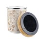 image 5 of Oak Leaves & Berries Compost Caddy - Metal 2L Golden Yellow Decorative Kitchen Food Waste Bin