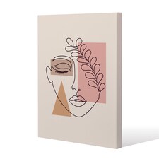 minimal line drawing of womans face (Canvas Print) / 61 x 41 x 4cm | Multi