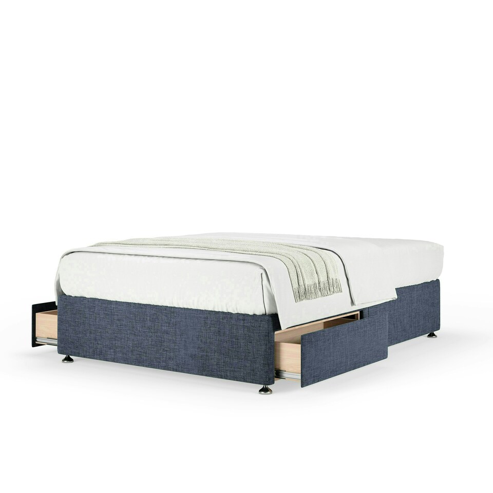 image 1 of Neptune Spring Midnight Linen 2 Drawer Divan Set Small Double