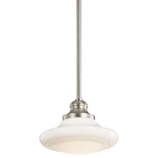 Keller 1 Light Small Ceiling Duo-Mount Pendant Brushed Nickel, E27