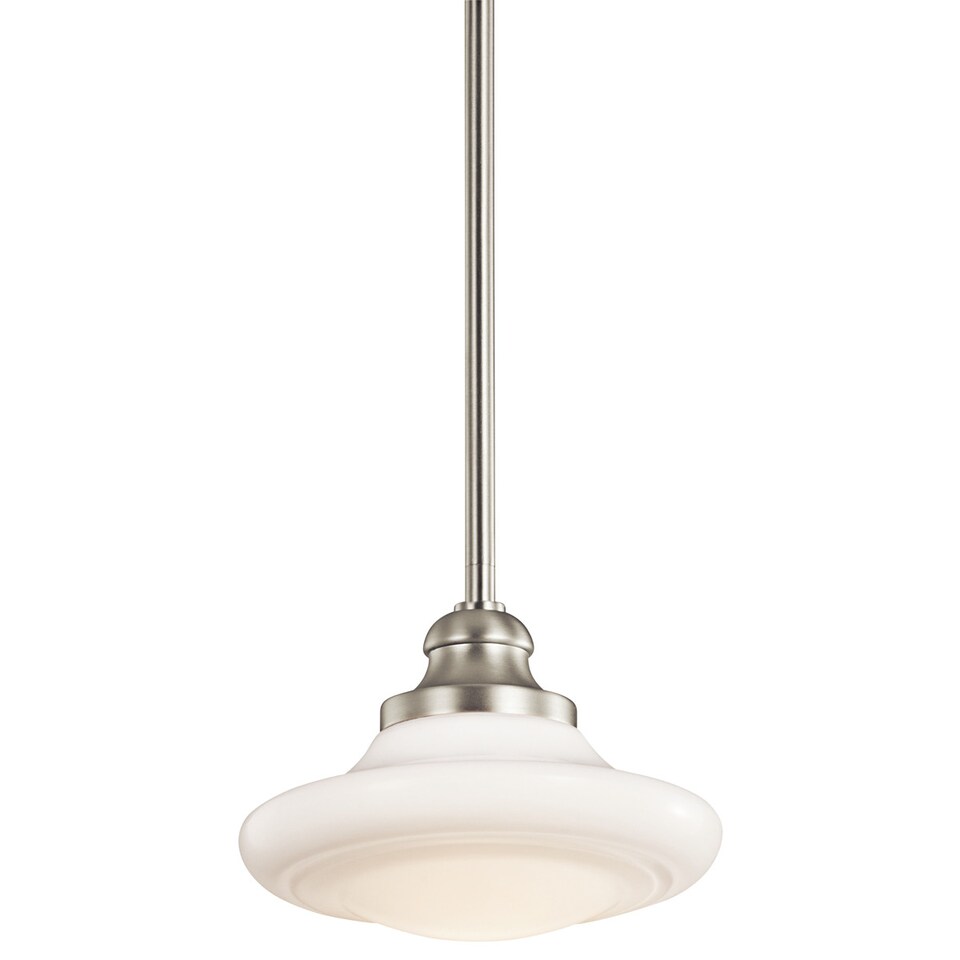 Keller 1 Light Small Ceiling Duo-Mount Pendant Brushed Nickel, E27