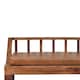 image 4 of Artisan Furniture Solid Wood Bordeaux Leather Bench, Upholstered, Brown