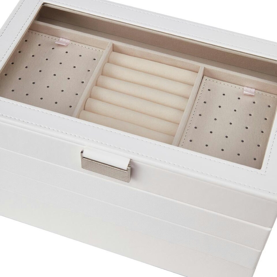 image 1 of Living and Home 4-Tier Jewellery Storage Box with Transparent Lid