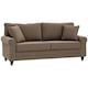 image 1 of HOMCOM Fabric Sofa 3 Seater Sofa for Living Room w/ Throw Pillow Brown